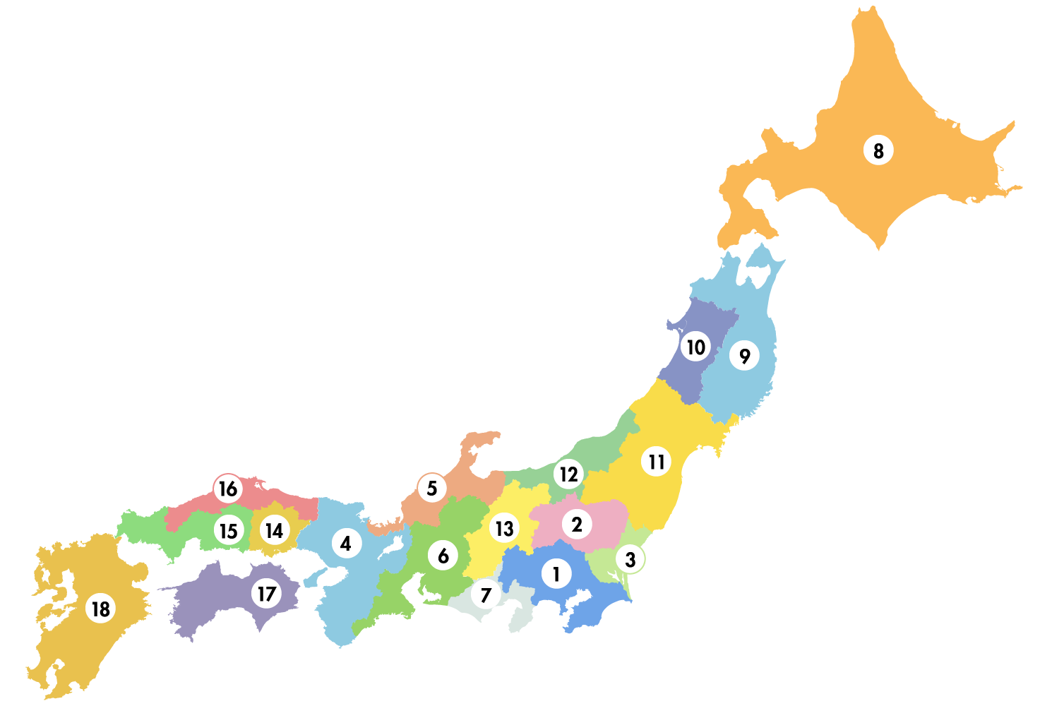 メディア料金のエリア地図